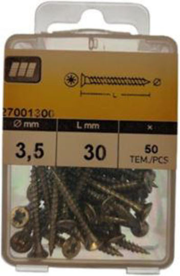 Amtech MDF Screw Galvanized with Diameter M4 and Length 35mm 50pcs in Case