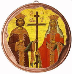 Αγιοι Κωνσταντινος & Ελενη Σετ 30 Τεμαχίων Κεραμική Μπομπονιέρα Βάπτισης Χαλκού