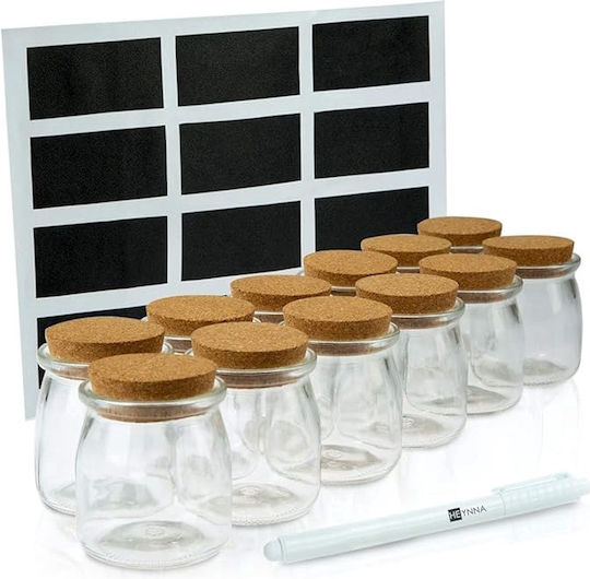 Glass Tabletop Spice Jar Set 12 Transparent