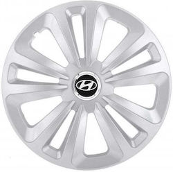 Τάσια 14" με Σήμα Hyundai 4τμχ Πορτοκαλί 14446