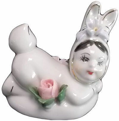Capodimonte Porcelain Decorative Bunny Figurine 7x5x7cm Capodimonte Porcelain
