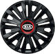 Car Hubcap Set with Kia Emblem 15" 4pcs Black