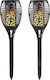 Set of 2 Stake Solar Lights Torches Warm White with Motion Sensor and Photocell