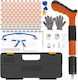 Manual Nail Gun Tool Fixing Nails Bolts 100 Round Nails 3 Power Levels Wood Concrete Iron Wall Ceiling Floor Orange