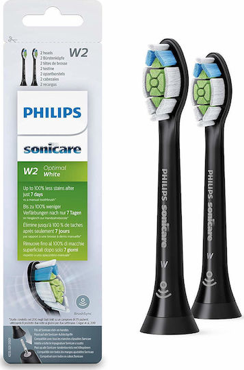 Philips Sonicare W2 Optimal White Electric Toothbrush Replacement Heads for Black HX6062/88 2pcs