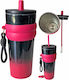 TnS Glass Thermos Plastic 800ml Black