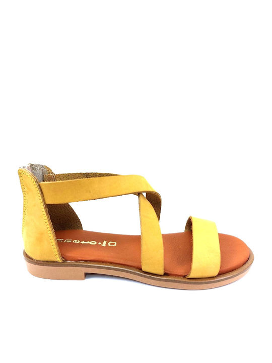 Box Shoes Sandale De Piele Galbene