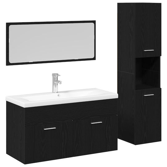 vidaXL Шкаф без Мивка Д30xШ30xВ130см Black Oak