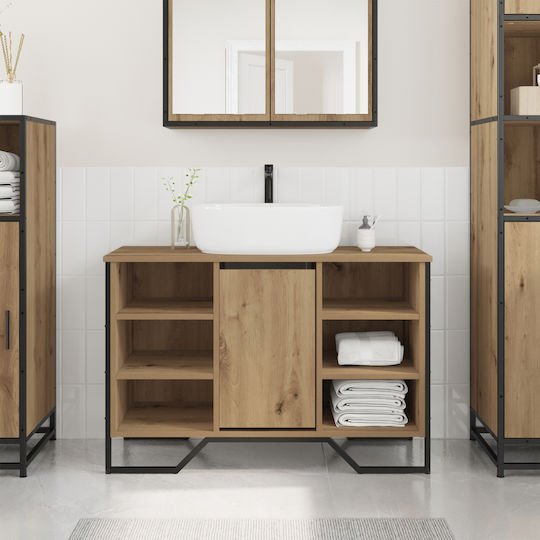 vidaXL Waschtisch mit Waschbecken L91xB35xH60cm Chestnut