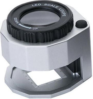 Microscop de Buzunar 30x 3 Leduri Uv Radiație pentru Autenticitatea Bancnotelor 5.5x5.5x5 Cm Gri Aria Trade