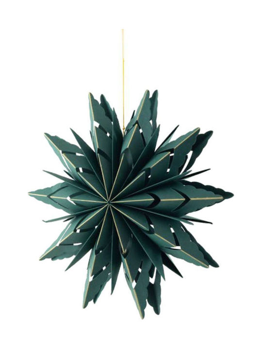 Christmas Star Snowflake Pendant Foldable Green Gold 40cm 157.001.0140.75