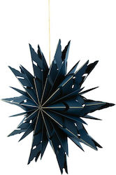 Christmas Star Snowflake Pendant Foldable Blue Gold 40cm 157.001.0140.16