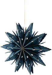 Christmas Star Snowflake Pendant Foldable Blue Gold 30cm 157.001.0139.16