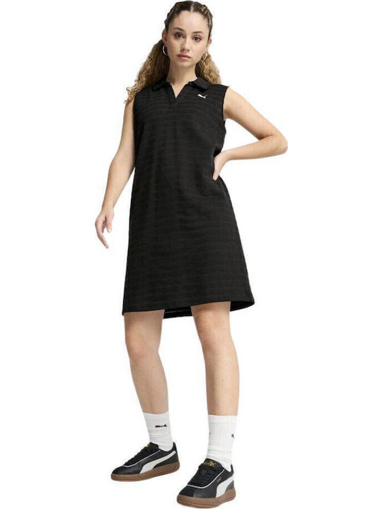 PUMA Summer Mini Athletic Sleeveless Dress Black