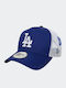 New Era La Dodgers MLB Multi Patch Dark Blue 9Forty A-Frame Trucker Adjustable Cap Jockey Blue