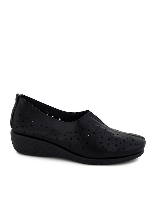 Γυναικεία Slip-On Δερμάτινα Μαύρα