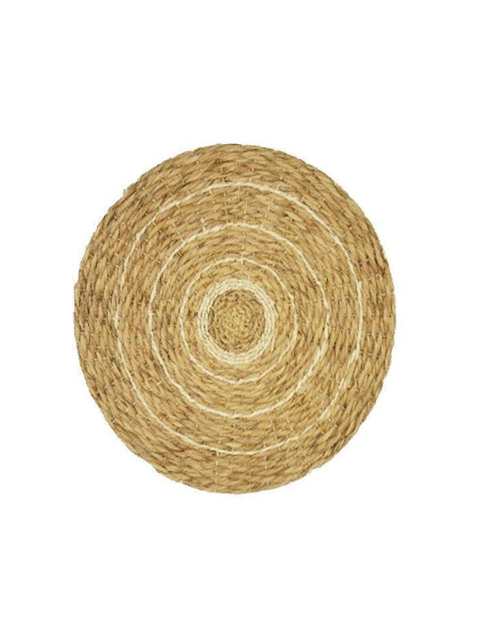 Wicker Boho Wall Decor Two-Tone Rattan Ø80xH6cm