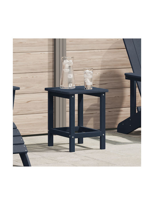 Sitting Room Outdoor Free Standing Plastic Table Navy Blue 38x38x46cm