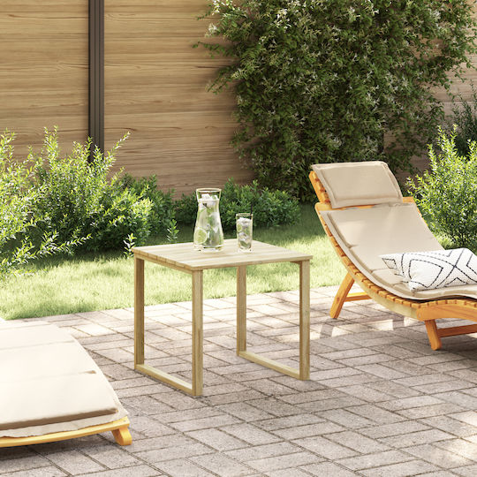 Sitting Room Outdoor Free Standing Wood Table Natural 50.5x50.5x46cm