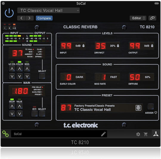 TC Electronic Tc8210-dt Reverb Plug-in Με Controller (Elektronische Lizenz)