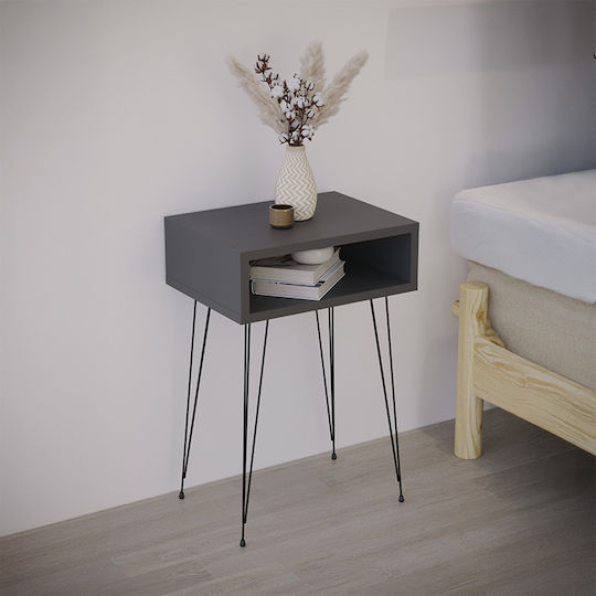 Nachttisch Naida Metall Gray 40x30x59cm