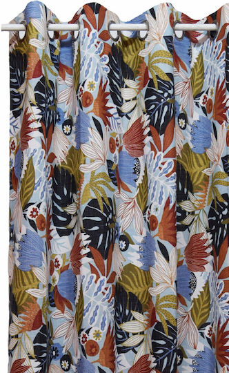Decocraft Curtain With Blue Grommets 140x260cm