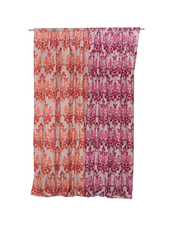 Viopros Orange Pencil Pleat Curtain 140x270cm