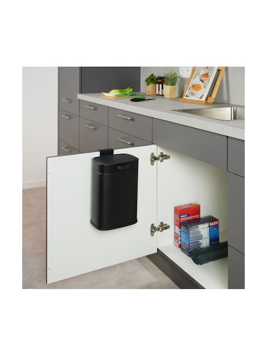 Relaxdays Coș De Gunoi Metalic Împingeți Negru 5lt
