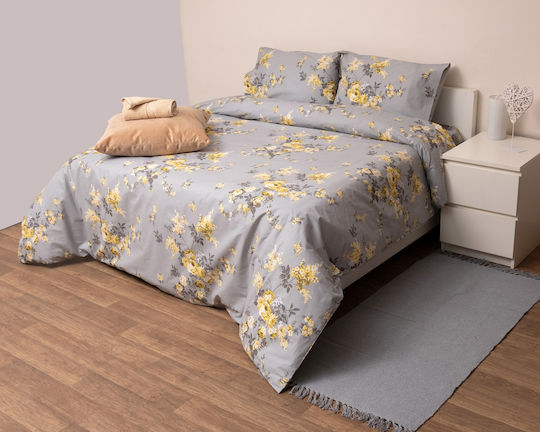 Viopros Viopros Tagesdecke Übergröße aus Baumwolle und Polyester Grau 220x240cm