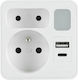 Plastrol Steckdosenleiste mit USB-A und 1 USB-C ohne Kabel