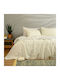 Melinen Sheet Sets Queen with Elastic 160x200+32cm. Layla Pastel Aqua Pastel Aqua 4pcs