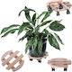Kadax Pot Stand Wooden Beige with Wheels