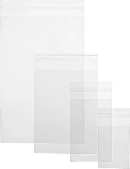 Verpackungstaschen Polypropylen (PP) mit selbstklebender Klappe 8x12cm 100 Stück