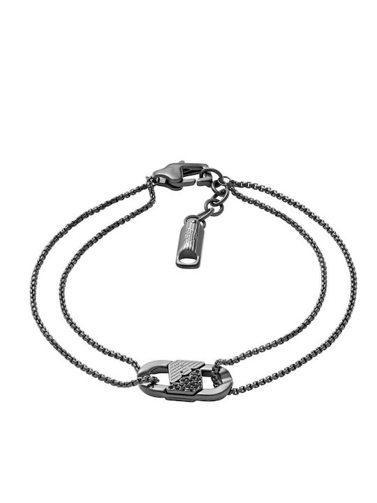 Emporio Armani Men's Steel Chain Bracelet with Zircon 20cm