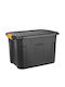Plastic Storage Box with Lid Black 39x29.5x28.3cm 1pcs