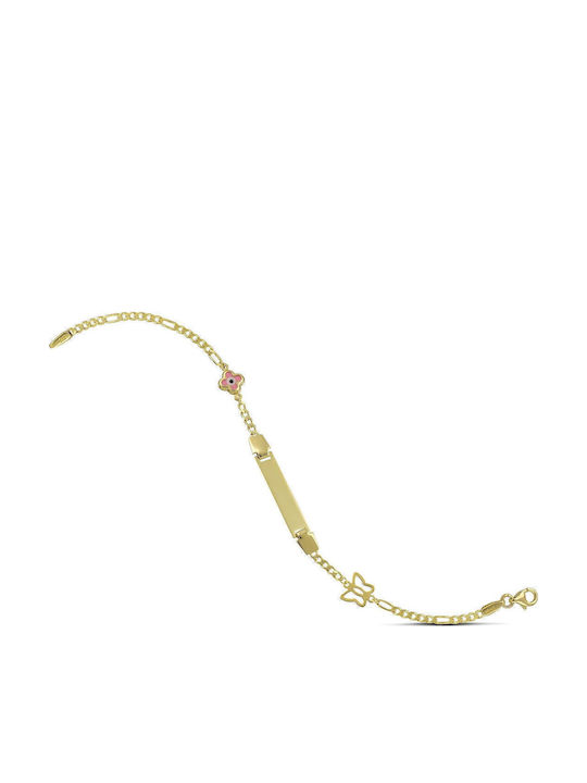 Themelidis Jewels Kids Bracelet ID from Gold 9K with Evil Eye