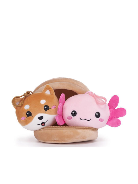 Kawaii Kuties 2 Μπρελόκ Σκυλάκι Axolotl Μέσα Θήκη Dumpling Λούτρινο 14cm