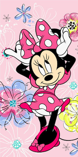 Viopros Minnie Παιδική Πετσέτα Θαλάσσης Ροζ Minnie 140x70εκ.