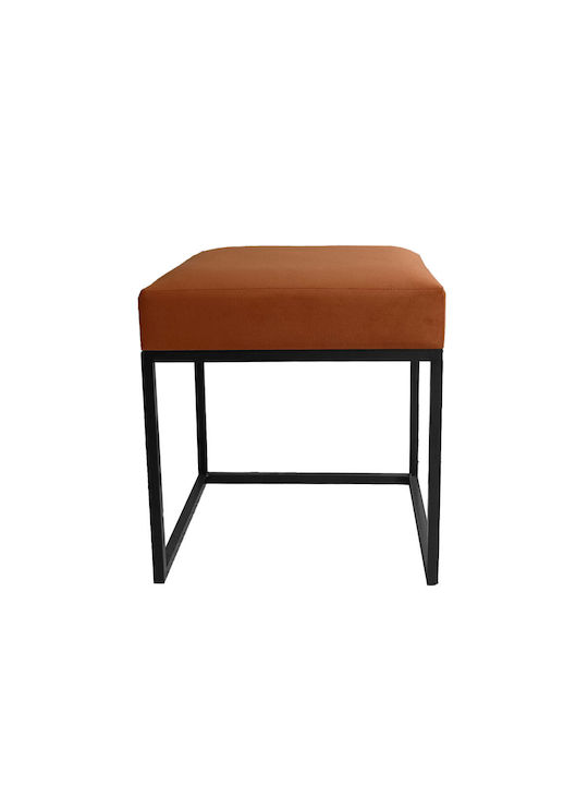 Σκαμπό Σαλονιού Επενδυμένο με Ύφασμα Cubik Terracotta 40x40x44εκ.