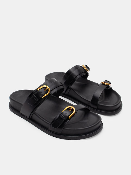 Luigi Sandale Casual Damă Flatforme Negre