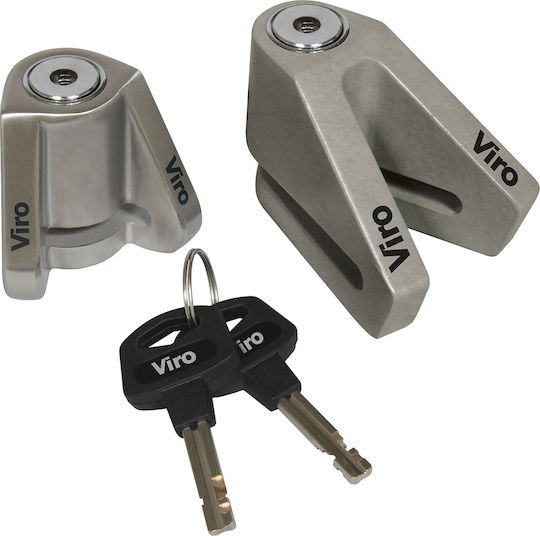 Viro Motorcycle Disc Brake Lock with 6mm Pin in Silver
