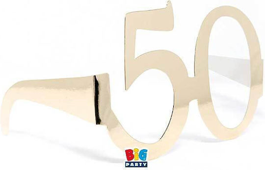 Paper Glasses Number 50 Gold 6 Pieces