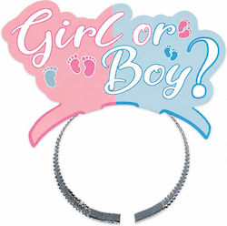 Baby Boy Girl Gender Reveal Papier Stirnbänder 4 Stück