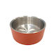 Pet Interest Stainless Steel Bowl Food for Dog & Cat 2x 18cm in Orange Color