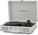 Crosley Cruiser Plus Suitcase Turntables with Preamp and Built-in Speakers White Sand