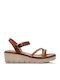Damenplattformen Tabac Braun