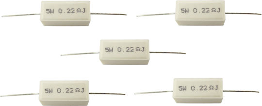 Kit Axial Resistor Brick 0Kohm 5W (5pcs) CR-L 0.22R 5% 5W