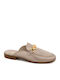 Leather Mules with Heel Sand