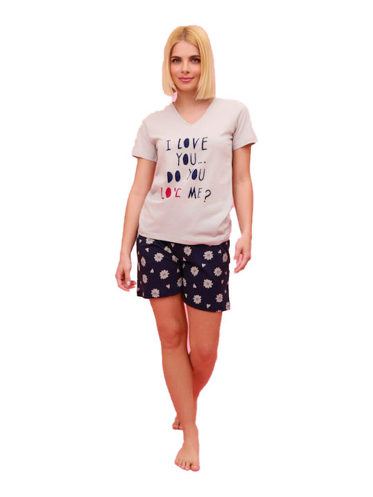 Happy Family Summer Women's Pyjama Top Grey - Light Grey