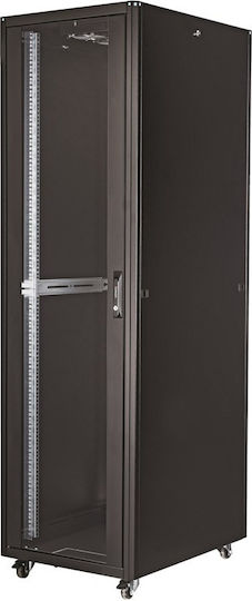 Boden Rack-Schrank 20U 60x60x100.7cm Schwarz ELGT-20U-6060-BL